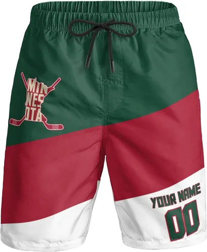 Vista 36 de Custom Hockey Men's Shorts Gifts for Men Casual City Youth Fans Sport Beach Shorts Add Name & Number Quick Dry