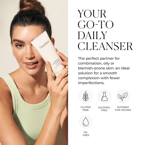 Vista 4 de Natura Bissé Gel limpiador facial estabilizador con AHA + PHA, limpiador espumoso exfoliante, limpia, exfolia y equilibra, para pieles normales
