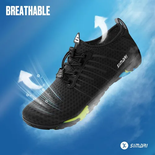 Vista 4 de Simari Zapatos de agua para mujer, hombre, natación, playa, piscina, deportes acuáticos, secado rápido, estilo descalzo, buceo, surf y caminar