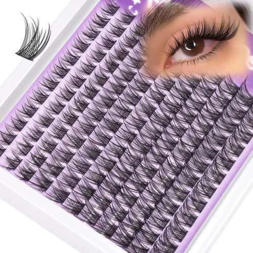Vista 16 de Extensiones de pestañas en racimo naturales DIY, extensiones de pestañas en racimo con curva C, extensiones de pestañas en racimo para ojo de gato