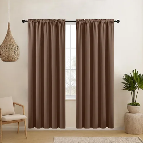 Vista 38 de CUCRAF Cortinas opacas cortas para oscurecer la habitación, paneles de cortina para ventana, bolsillo para cortinero, cortinas sólidas