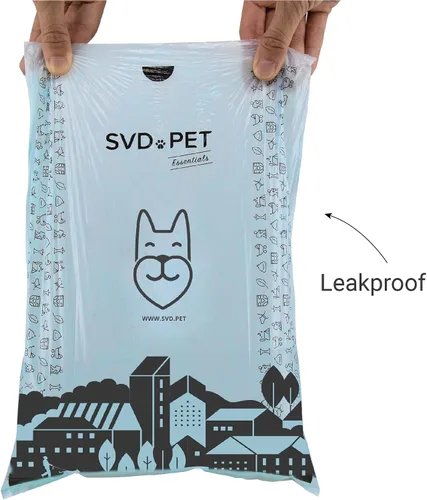 Vista 4 de SVD.PET Bolsas para excrementos de perro, 120 bolsas de caca para perros sin perfume, con soporte para bolsas de residuos, extragruesas con garantía