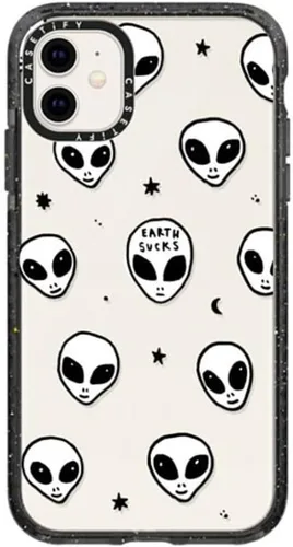 Vista 151 de Funda Impact de CASETiFY para iPhone 11 - Tiempo A Solas de Esther Kim - Negro Claro