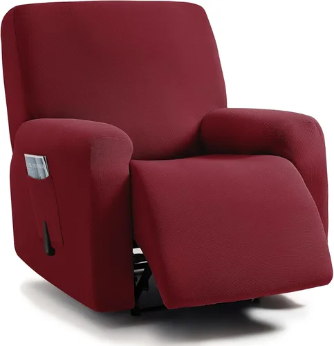 Vista 22 de ULTICOR - Juego de 8 fundas para sofá reclinable de jacquard, fundas elásticas para sofá reclinable para 3 cojines, fundas gruesas, suaves y Gris