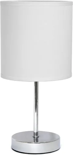 Vista 26 de Simple Designs LT2007-HPK-LB Lámpara de mesa básica cromada para sala de estar, mesita de noche, escritorio, encimera, rosa intenso, con bombilla