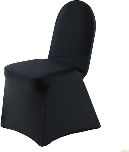 Vista 7 de Efavormart - Funda para silla de banquete de elastano negro con bolsillos para pies