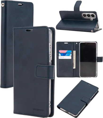 Vista 38 de GOOSPERY Funda Blue Moon para Galaxy S21 de 6.2 pulgadas (2021), soporte de piel sintética premium con soporte para tarjetas (negro)