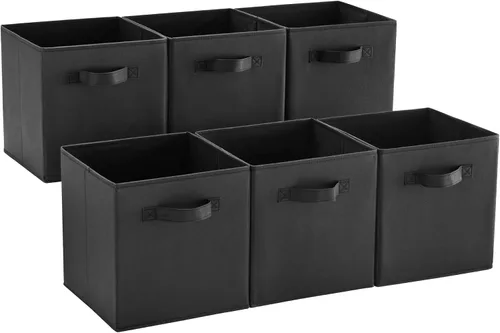 Vista 16 de MAX Houser Paquete de 6 contenedores plegables de tela con asas, ideales para organización de armario, dormitorio y guardería