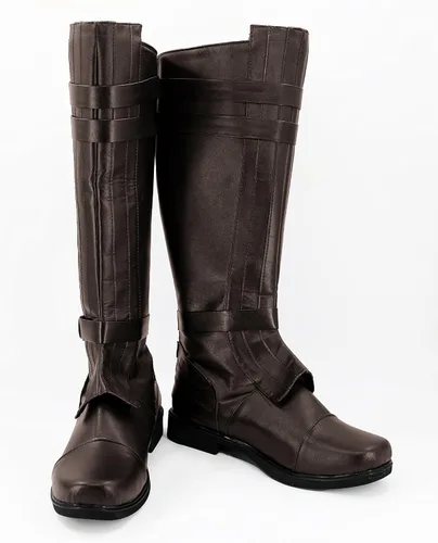 Vista 2 de Botas de disfraz de Obi Wan Kenobi para hombre, zapatos de Anakin Skywalker Kylo Ren para cosplay