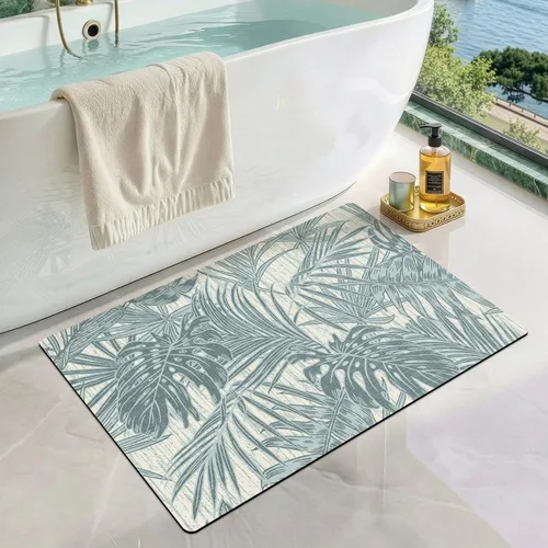 Vista 15 de LUMI Tapetes de baño ultra delgados, superabsorbentes, de secado rápido, antideslizantes, para debajo de la puerta, bañera, lavabo y ducha, 17 x 30
