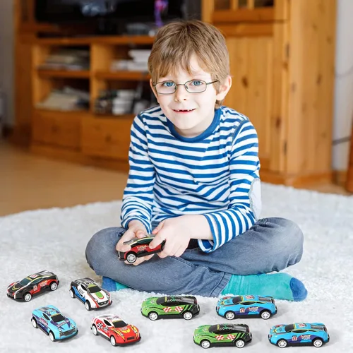 Vista 7 de Paquete de 28 Autos de Retroceso para Niños, Mini Vehículos de Juguete a Granel Favores de Fiesta Autos de Carreras de Juguetes, Rellenos de Bolsas