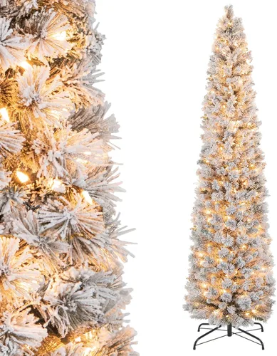 Vista 16 de Goplus Árbol de Navidad negro sin luz de 6 pies, árbol de Halloween artificial con 1036 puntas de rama, soporte de metal, árbol completo de Navidad