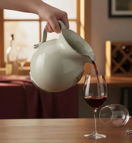 Vista 2 de CERAMICHE D'ARTE PARRINI - Jarra de arte de cerámica italiana vid tarro de vino cerámica decorado blanco rústico desgastado pintado a mano hecho