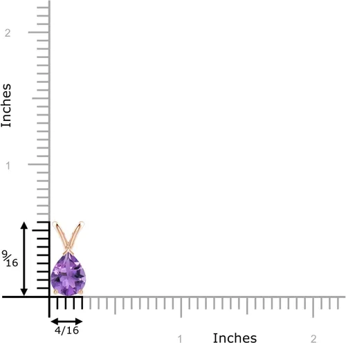 Vista 3 de Angara Natural Amethyst Solitaire Pendant Necklace for Women, Girls in 925 Silver14K Solid GoldPlatinum 950 February Birthstone Jewelry Gift for