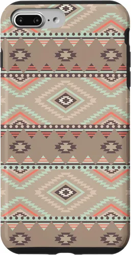 Vista 12 de Funda rústica para iPhone 16 con patrón azteca occidental bohemio