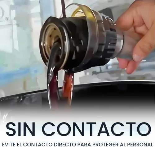 Vista 4 de Herramienta de extracción de filtro de aceite, [versión mejorada] Embudos de aceite sin tocar las manos para uso automotriz, herramienta de filtro