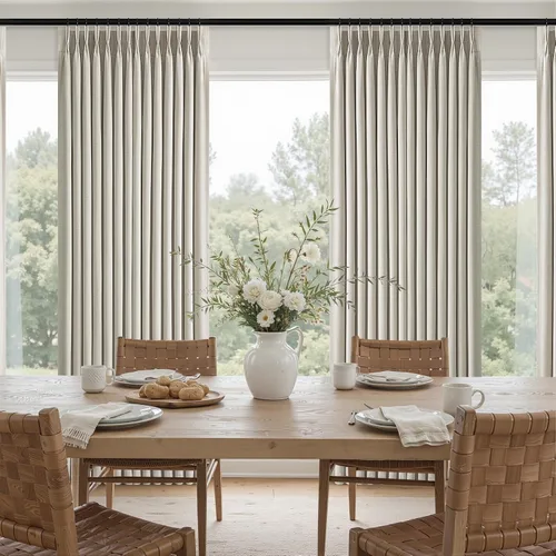Vista 10 de Topfinel - Cortinas opacas plisadas de 96 pulgadas para dormitorio, 2 paneles Natural