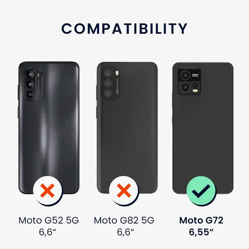 Vista 2 de kwmobile Funda cruzada compatible con Motorola Moto G72 - Funda de silicona TPU con correa - Negro