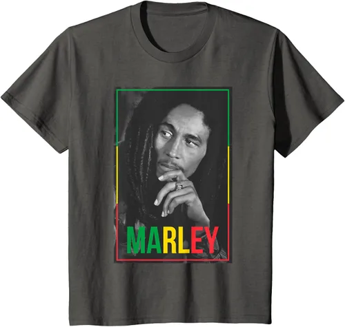 Vista 40 de Camiseta blanca oficial de Bob Marley Photo S Negro