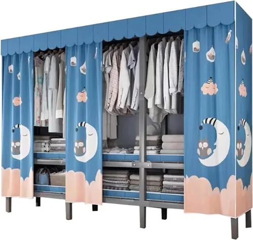 Vista 11 de large closets Folding Clothes Closet Metal Iron Wardrobe Closet Portable Closets for Hanging Clothes Easy to Assemble Saves Space Closet Space-saving