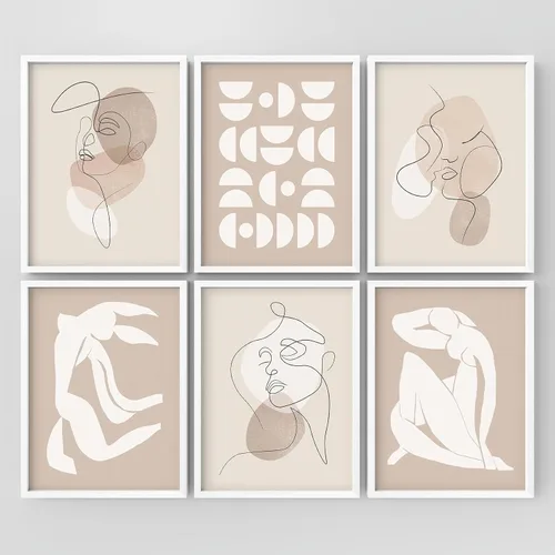 Vista 60 de Juego de galería de collage enmarcado para pared, diseño de plantas de flores de William Morris, ilustraciones de naturaleza silvestre, moderno