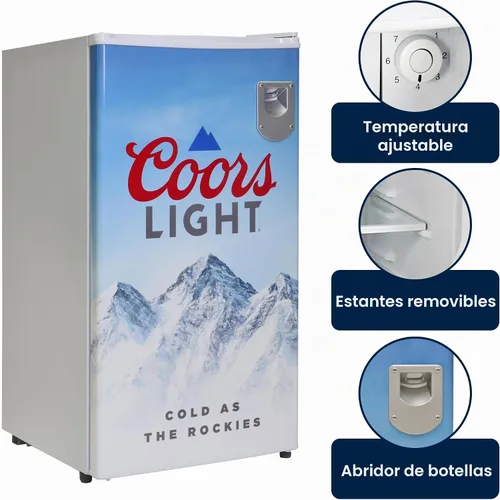 Vista 9 de Koolatron Coors Light Rocky Mountain - Refrigerador compacto con abridor