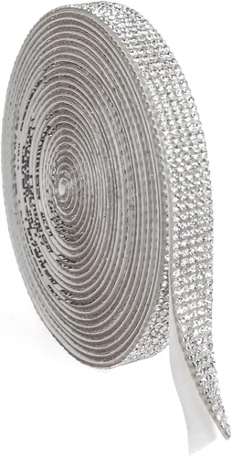 Vista 9 de Cinta de diamantes de imitación brillantes de 0.4 pulgadas para manualidades, tiras de cristal autoadhesivas, calcomanías de diamantes de imitación