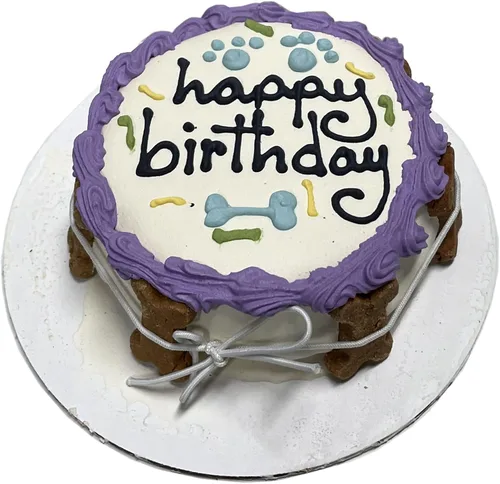 Vista 6 de Bubba Rose Biscuit Company: Blue Dog Birthday Baby Cake - Textura crujiente de galletas - Golosina natural gourmet para mascotas - Pastel