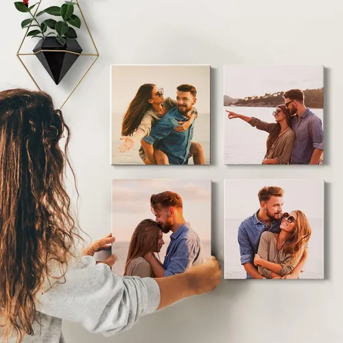 Vista 23 de Renditions Gallery Impresiones fotográficas personalizadas de 8 x 8 con marcos de fotos de madera real. Crea collage de fotos personalizado con Azul
