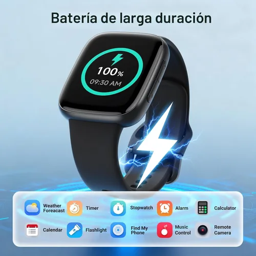 Vista 8 de Fitpolo Reloj inteligente, rastreador de fitness AMOLED de 1.85 pulgadas con llamada Bluetooth, monitor de frecuencia cardíaca/sueño/SPO₂, más