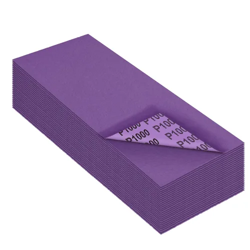 Vista 11 de Papel de lija de grano 80, hojas de lija en seco y húmedo, papel de arena abrasivo de cerámica de alto rendimiento para acabado de muebles