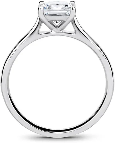 Vista 2 de Customize Jewels IGI - Anillo de compromiso de diamantes de talla princesa blanca de 1, 2 y 3 quilates, con excelente solitario creado
