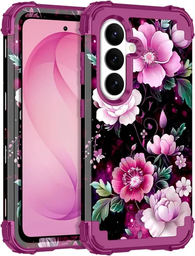 Vista 66 de Rancase para Galaxy S25, Funda de tres capas, protección resistente a los golpes, paraguas de plástico duro + funda protectora de goma de silicona