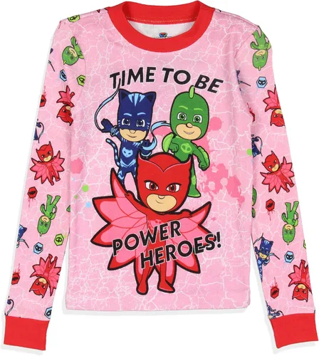 Vista 2 de PJ Masks - Conjunto de pijama para niñas pequeñas Gekko Catboy Owlette Title Logo