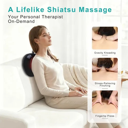 Vista 3 de Masajeador de cuello y espalda Shiatsu con masajeador profundo