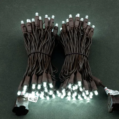 Vista 2 de YULETIME Luces LED de Navidad blancas frías de 0.197 in, 33 pies, 100 unidades de espacio de 4 pulgadas, de una sola pieza, de gran angular