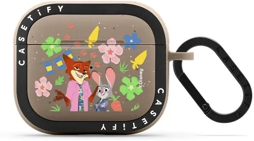 Vista 72 de CASETiFY AirPods Pro (1ª/2ª Gen) Estuche Bounce con Anillo [Colaboración Frozen] - Copo de Nieve de Anna - Taupe Mate