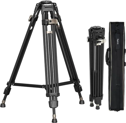 Vista 9 de SMALLRIG AD-80 FreeBlazer Trípode de aluminio resistente de aleación, trípode de video de 71 pulgadas con adaptador de cuenco de 75mm, ajuste