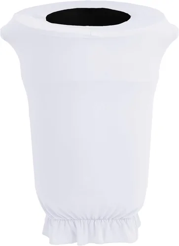 Vista 71 de LA Linen Funda elástica de elastano ajustable para cubo de basura Slim Jim de 23 galones, cubierta de contenedor de residuos, decoración de patio
