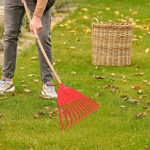 Vista 4 de Portable Plastic Garden Lawn Rake Head Replacement with Tines for Efficient Leaf and Grass Removal Lightweight Rake for Outdoor Gardening Farm