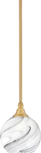 Vista 229 de Toltec Lighting Tallo Colgado Mini colgante, acabado de cobre negro, 3.5" cuadrado humo burbuja vidrio