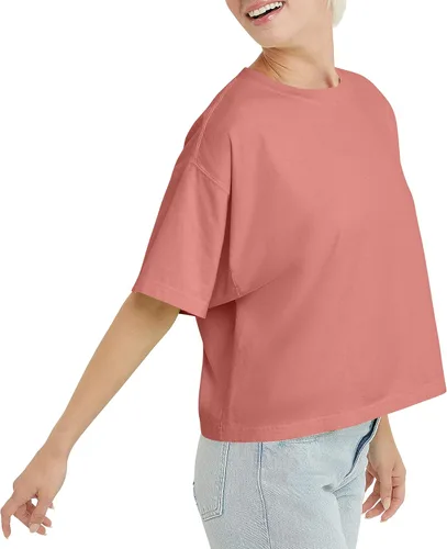 Vista 3 de Hanes Camiseta corta para mujer con cuello redondo para mujer