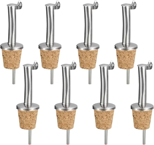 Vista 8 de uxcell Vertedores de botellas de acero inoxidable, 2 piezas de boquilla de aceite de oliva con tapa automática abatible, tapones de botella de vino