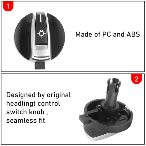 Vista 3 de Jaronx Compatible con Perilla de Control de Faros BMW, Interruptor de Control de Faros Mejorado Botón de Reemplazo de Interruptor de Luz Principal