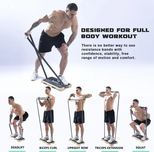 Vista 5 de Resistance Band Bar, Length-Adjustable Detachable Heavy Duty Workout Bar for Resistance Band Training, Core Muscle Training, Home & Ourdoor Workout