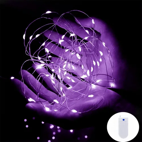 Vista 23 de Luces rojas de Halloween de 7 pies, funciona con pilas, luces LED de Navidad para interiores y exteriores, piezas centrales, guirnaldas, mesa de Rojo