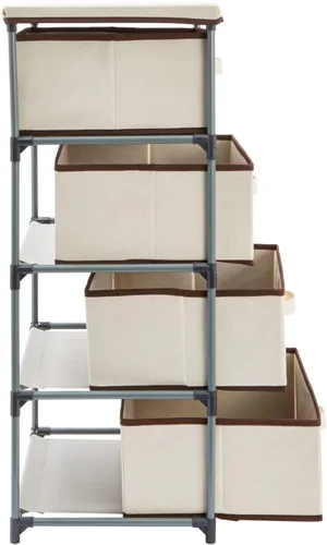 Vista 9 de Cajón clóset de almacenamiento de 4 niveles para ropa, ropa interior, documentos, objetos de la Casa, color café – (16.5 x 12.9 x 33 pulgadas)