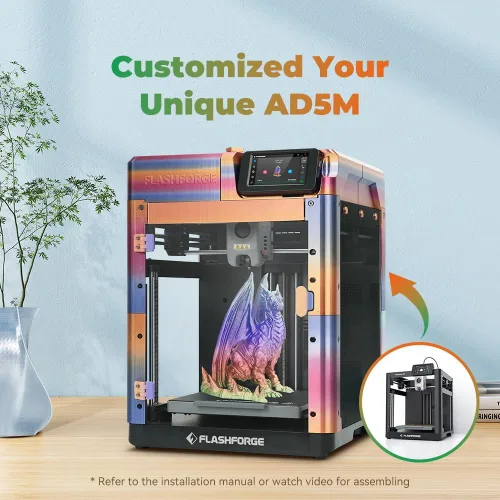 Vista 2 de FLASHFORGE AD5M Impresora 3D Calibración Automática Completa con Velocidad de 1-Click Máxima 600mm/s, Estructura All-Metal CoreXY Impresión Precisa