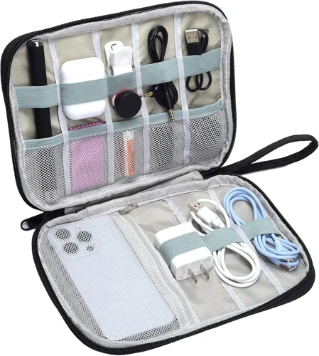 Vista 10 de 1 paquete de organizador de viaje electrónico bolsa de almacenamiento de cable de accesorios técnicos Large Travel Cable Organizer Pouch