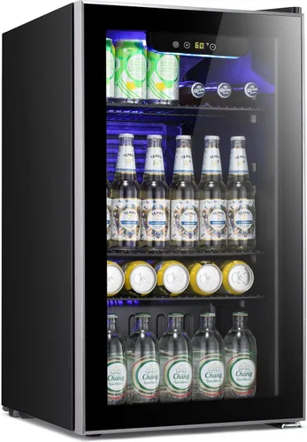 Vista 11 de Antarctic Star Refrigerador de Bebidas de 18L, Enfriador de 24 Latas, Mini Refrigerador con Compresor Silencioso, Luz LED, Refrigerador Pequeño